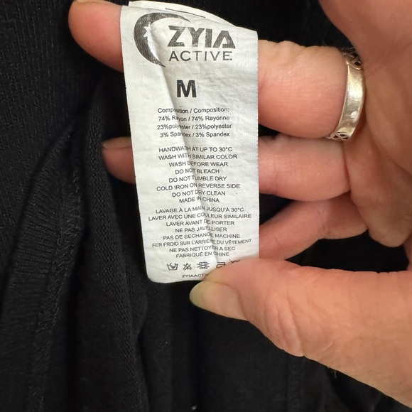 Zyia Black Top with Open Tie Back. Size M. Sporty Athleisure - Picture 2 of 5